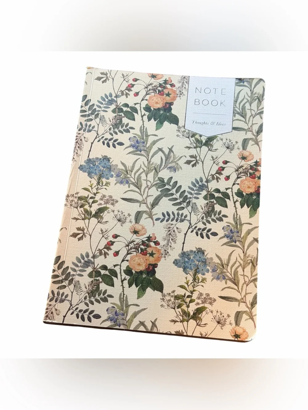 Botanical Cream Floral Soft Cover Notebook - Elegant Home Office Journal NWOT